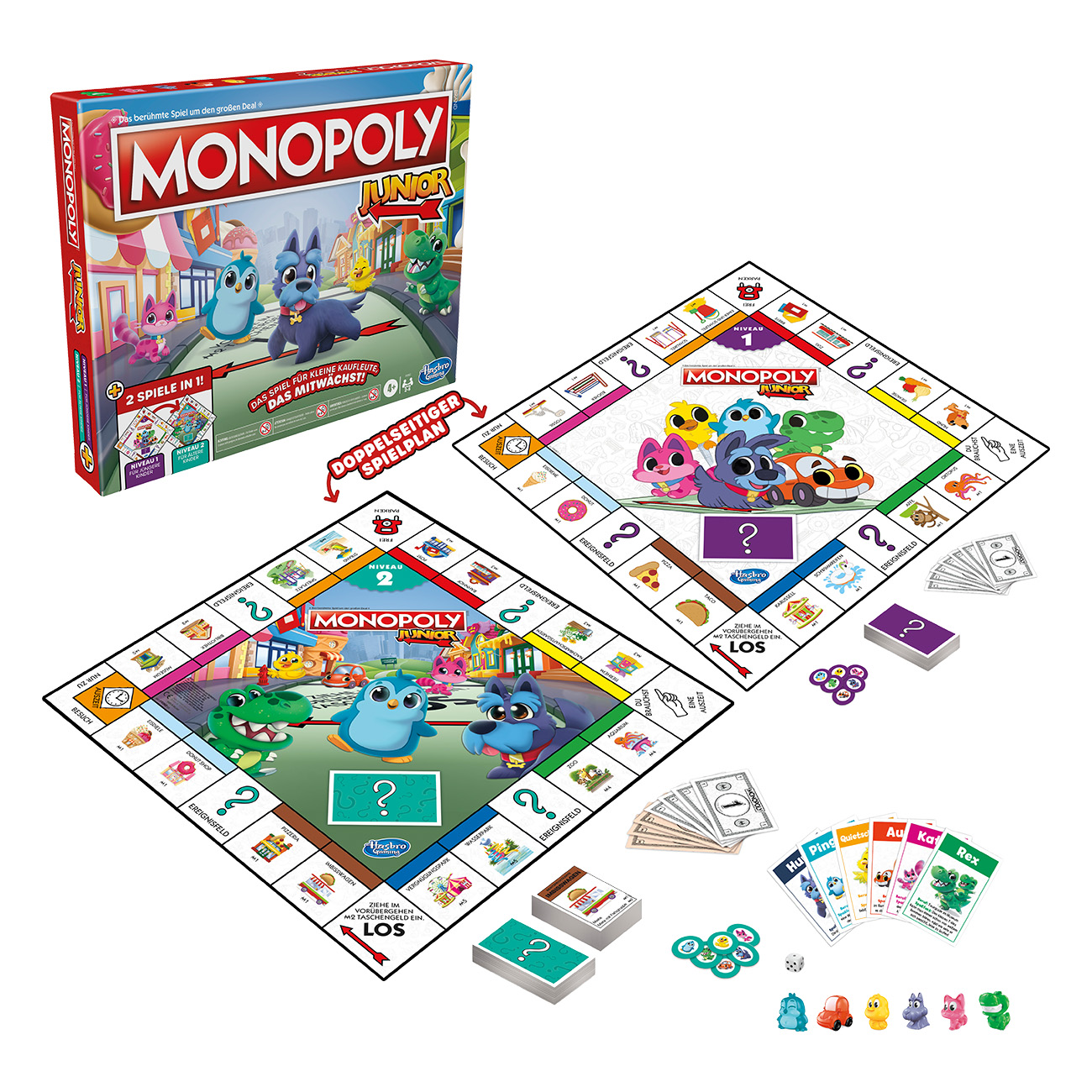 Hasbro Monopoly Junior | Brettspiel | 2-seitiger Spielplan | 2 Spiele in einem | Monopoly Spiel f?r j?ngere Kinder | Kinderspiel | Junior Spiel von Hasbro