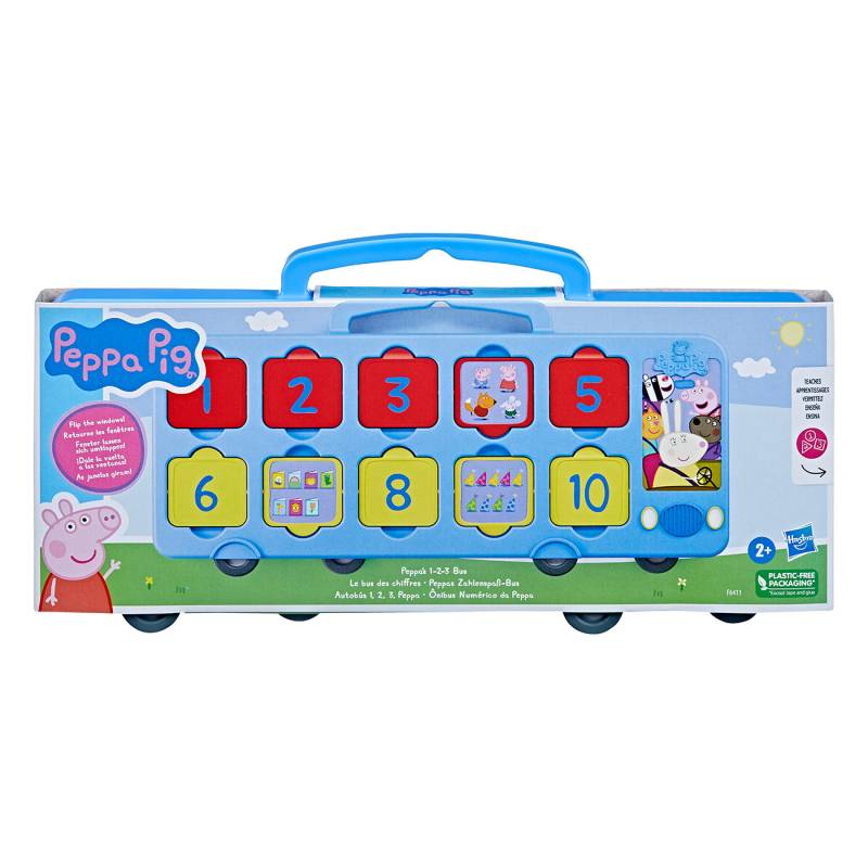 Hasbro Peppa Pig Peppas Zahlenspa?-Bus | Lernspielzeug | umklappbare Fensterchen mit Zahlen | Tragegriff | spielerisch das Z?hlen und die Erkennung der Zahlen f?rdern von Hasbro