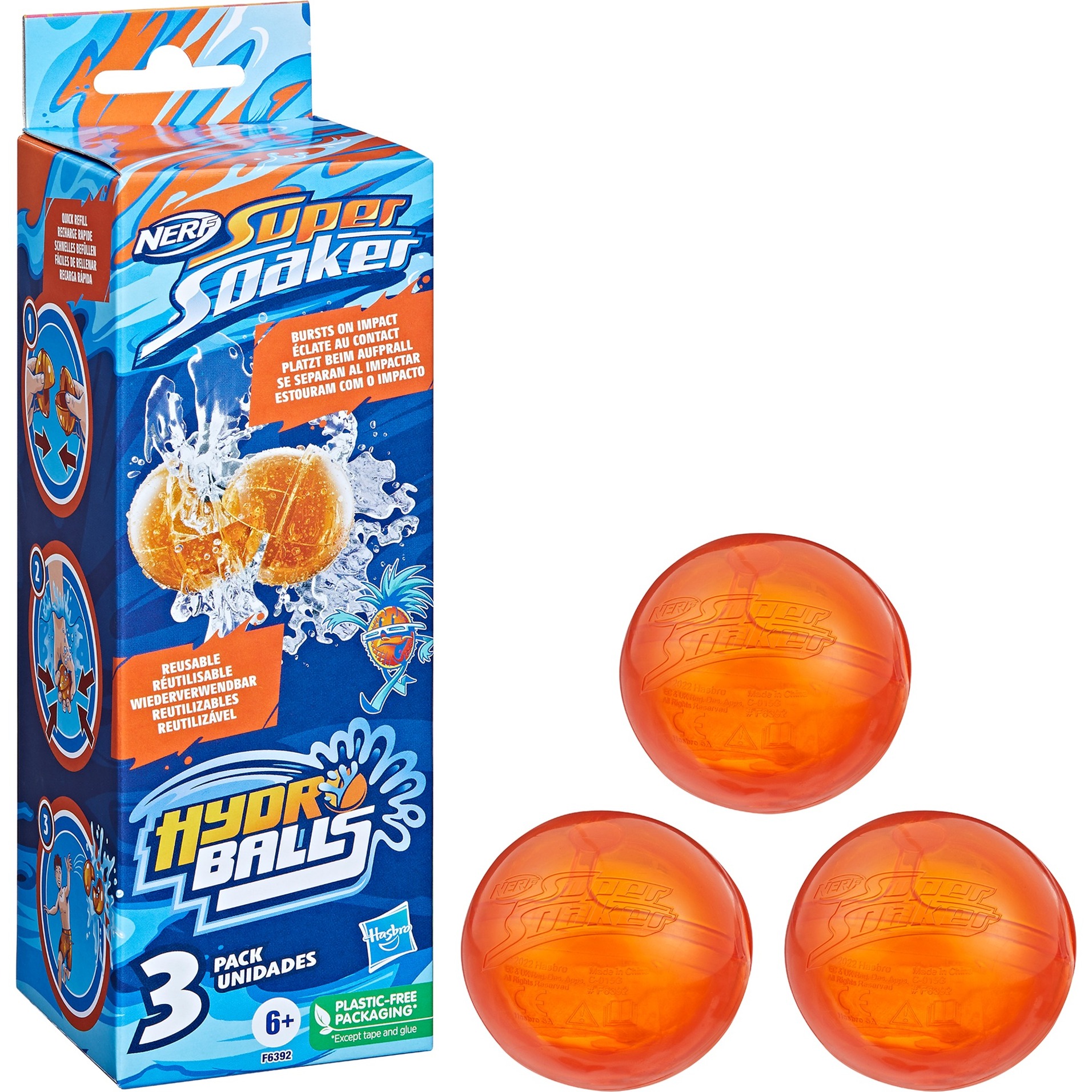 Nerf Super Soaker Hydro Balls 3er-Pack, Wasserspielzeug von Hasbro