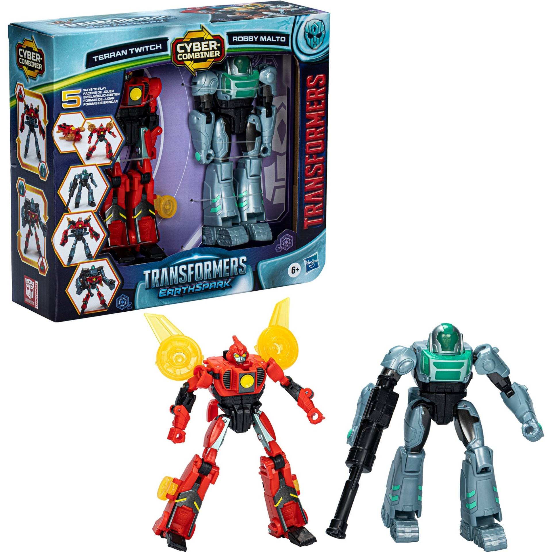Transformers EarthSpark Cyber-Combiner Terran Twitch und Robby Malto, Spielfigur Transformers EarthSpark Cyber-Combiner Terran Twitch und Robby Malto, Spielfigur von Hasbro