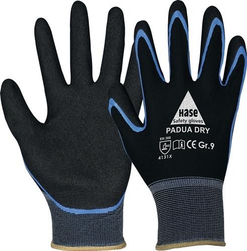 Hase Handschuhe Padua Dry Gr.9 schwarz EN 388 PSA II Hase Safety Gloves 508640-9 von Hase Safety Gloves