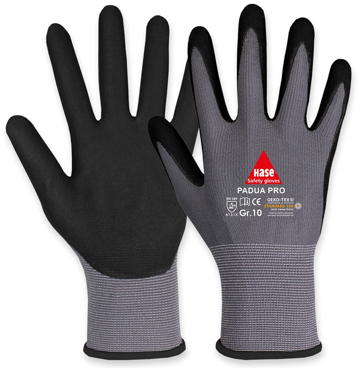 HASE SAFETY GLOVES Arbeitshandschuhe, Padua Pro, EN388, EN 420, grau/schwarz, Größe 10 HASE SAFETY GLOVES Arbeitshandschuhe, Padua Pro, EN388, EN 420, grau/schwarz, Größe 10 von Hase Safety gloves