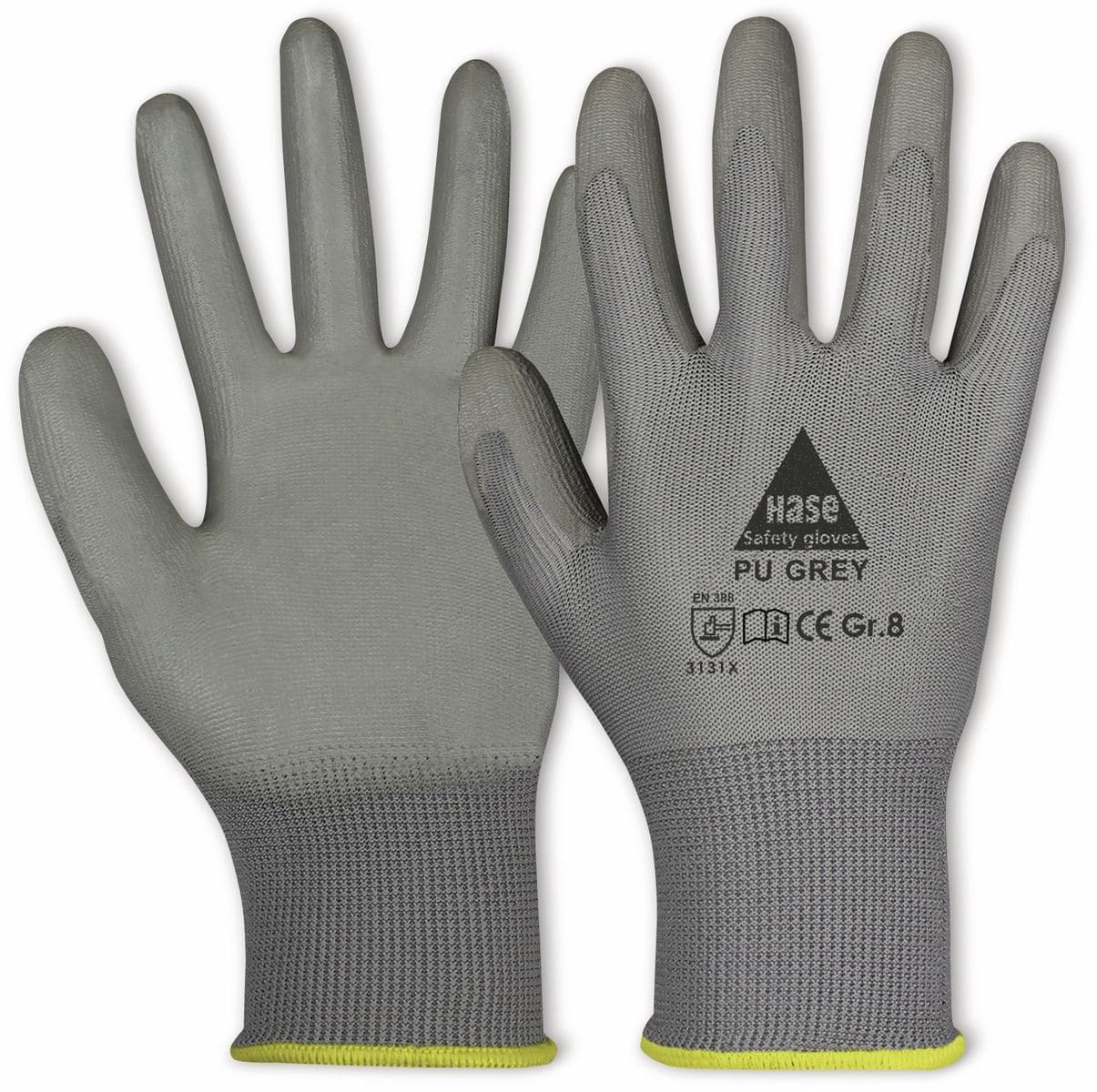 HASE SAFETY GLOVES Arbeitshandschuhe PU, PU grey, EN 388, EN 420, grau, Größe 11 von Hase Safety gloves