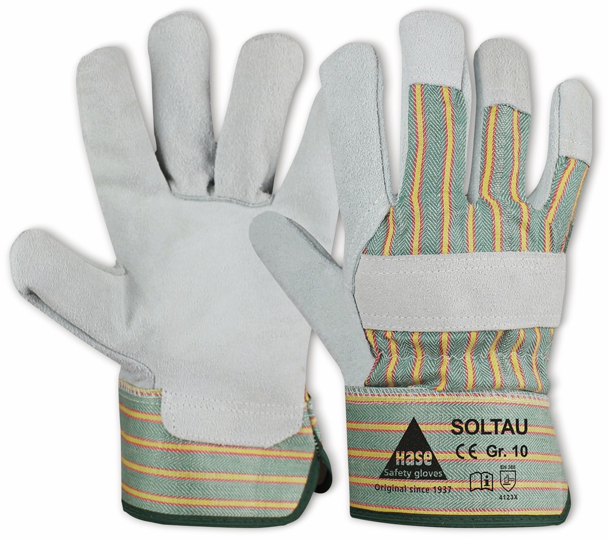 HASE SAFETY GLOVES Arbeitshandschuhe Spaltleder, EN 388, EN 420, Größe 10 von Hase Safety gloves