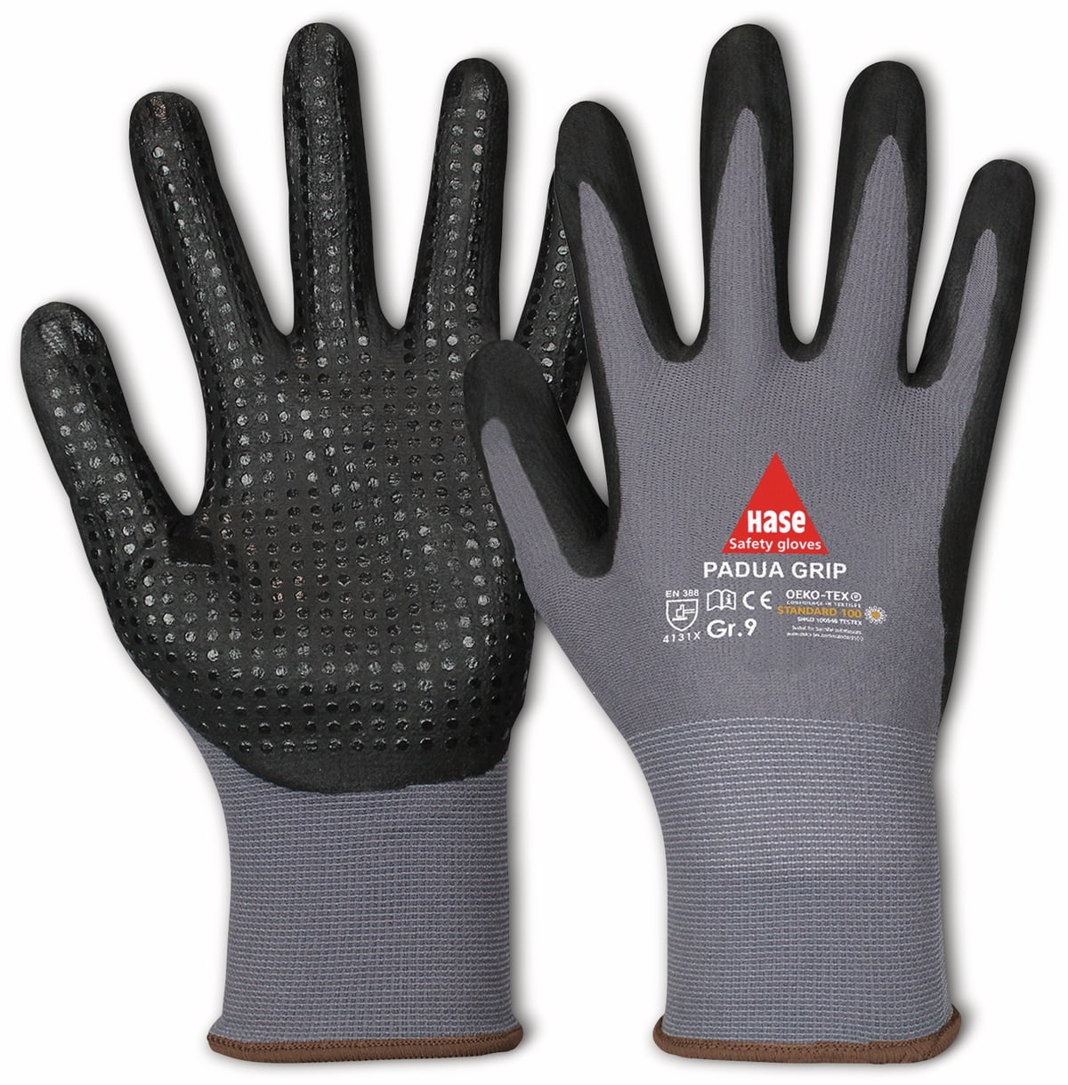 HASE SAFETY GLOVES Arbeitshandschuhe mit Noppen, Padua Grip, EN 388, EN 420, Größe 11, grau/schwarz HASE SAFETY GLOVES Arbeitshandschuhe mit Noppen, Padua Grip, EN 388, EN 420, Größe 11, grau/schwarz von Hase Safety gloves