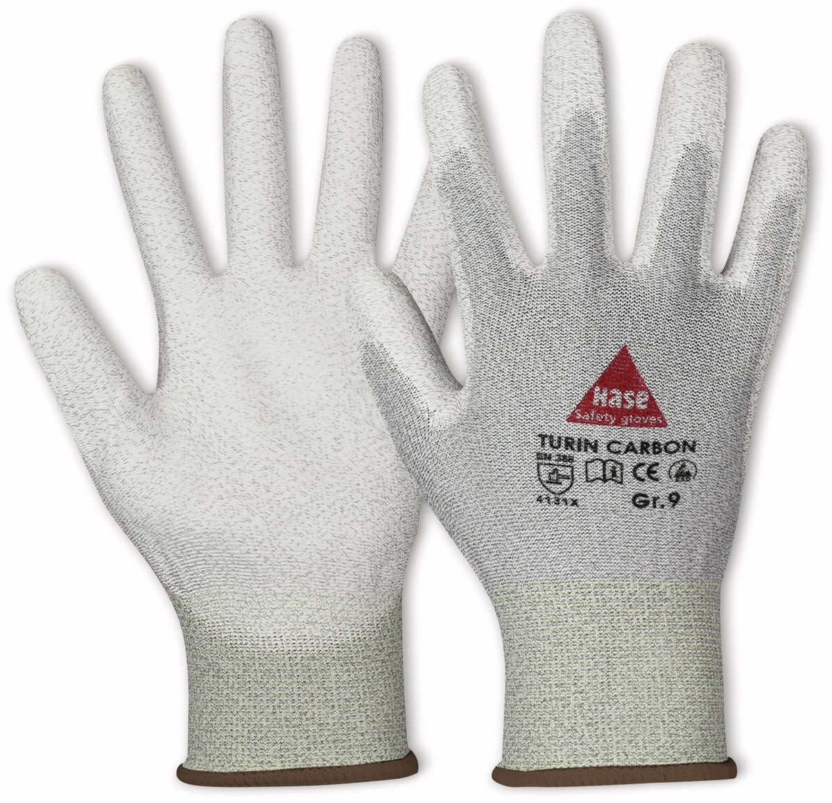 HASE SAFETY GLOVES Montagehandschuh, TURIN CARBON, EN 388, EN 420, antistatisch, Größe 11, grau/weiß von Hase Safety gloves