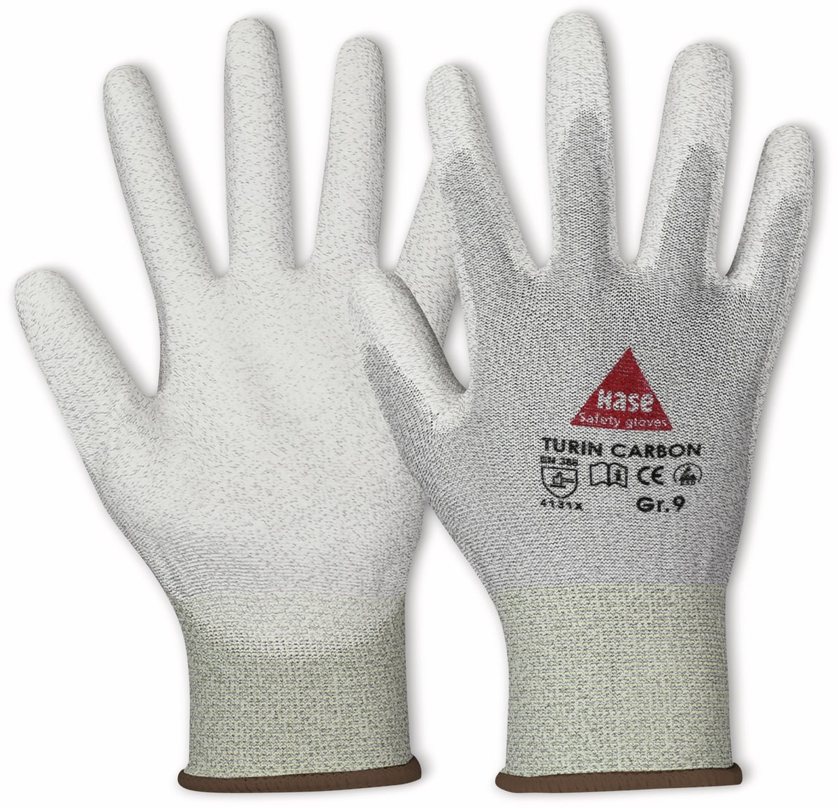 HASE SAFETY GLOVES Montagehandschuh, TURIN CARBON, EN 388, EN 420, antistatisch, Größe 6, grau/weiß von Hase Safety gloves