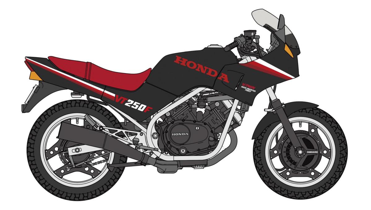 Honda VT250F, 1984, Schwarz von Hasegawa