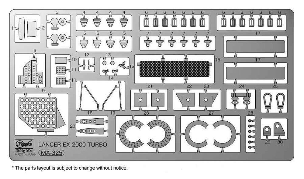 Mitsubishi Lancer EX - Detail up Etching parts Mitsubishi Lancer EX - Detail up Etching parts von Hasegawa