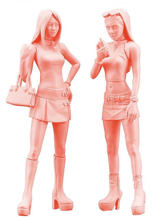 Platform boots girls, 2 Figuren von Hasegawa