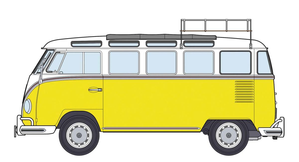 Volkswagen Type 2 mit Dachträger von Hasegawa