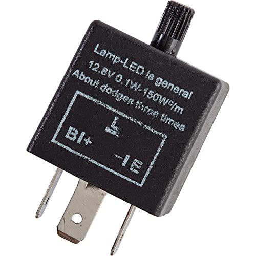 Hashiru Blinkrelais Einstellbar 12V 0,1-150W 3-polig – Für LED – Universell Für Motorräder neutral von Hashiru