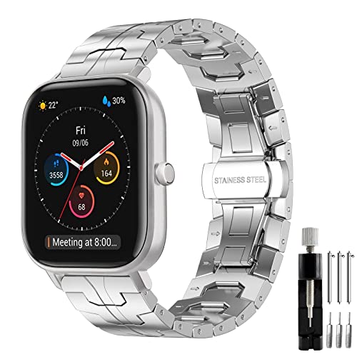 Kompatibel mit Amazfit GTS Armband, 20mm Metall Ersatzband für Amazfit GTS 2/GTS 2e/GTS 3/GTS 4/GTS 4 Mini/Amazfit Bip/Bip U/Bip U Pro/Bip 3/Bip 3 Pro/Bip S/Amazfit Active/Amazfit GTR Mini/GTR 42mm Kompatibel mit Amazfit GTS Armband, 20mm Metall Ersatzband für Amazfit GTS 2/GTS 2e/GTS 3/GTS 4/GTS 4 Mini/Amazfit Bip/Bip U/Bip U Pro/Bip 3/Bip 3 Pro/Bip S/Amazfit Active/Amazfit GTR Mini/GTR 42mm von Hatolove