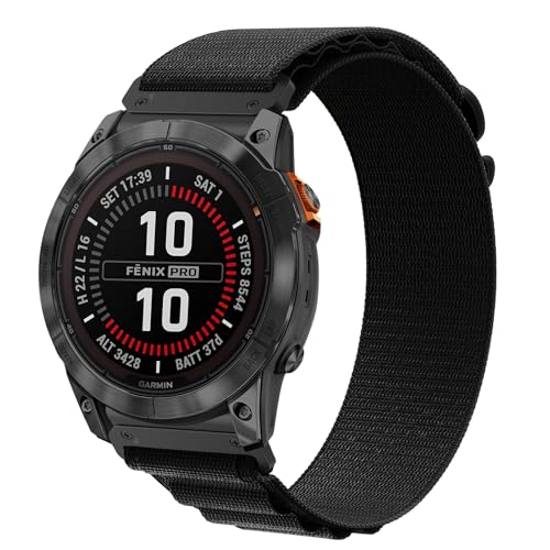 Kompatibel mit Garmin Fenix 6X Pro Armband, Garmin Quickfit 26mm Nylon Sport Armbänder für Garmin Fenix 6X/6X Pro/5X/5X Plus/7X/7X Pro/Fenix 8 51mm/3/3 HR/Garmin Enduro 2/Instinct 2X/Epix Pro 51mm von Hatolove