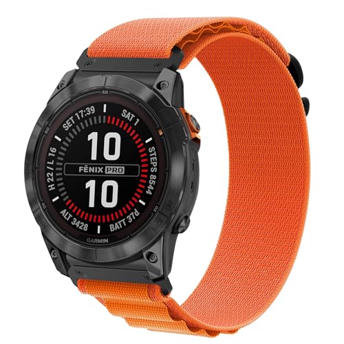 Kompatibel mit Garmin Fenix 6X Pro Armband, Garmin Quickfit 26mm Nylon Sport Armbänder für Garmin Fenix 6X/6X Pro/5X/5X Plus/7X/7X Pro/Fenix 8 51mm/3/3 HR/Garmin Enduro 2/Instinct 2X/Epix Pro 51mm von Hatolove