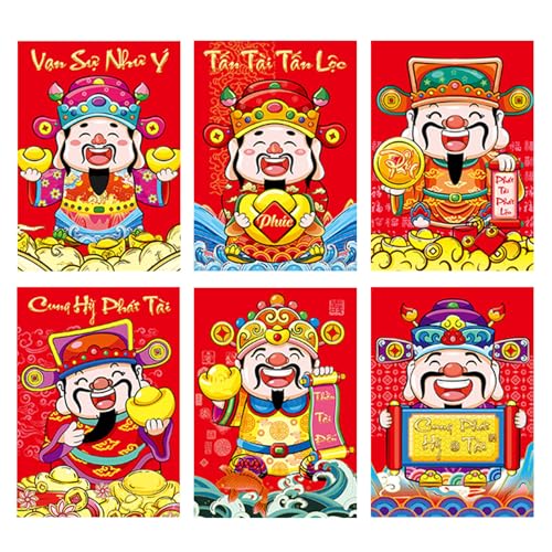 Briefumschläge für das neue Jahr, Rötungen, vietnamesische Schlangenjahr, multifunktional, chinesische Tierkreiszeichen, Geldpapiertüte, 6 Stück Briefumschläge für das neue Jahr, Rötungen, vietnamesische Schlangenjahr, multifunktional, chinesische Tierkreiszeichen, Geldpapiertüte, 6 Stück von Hattba