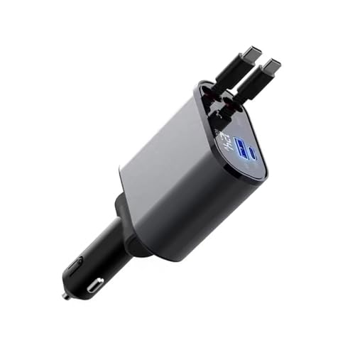 Einziehbarer Auto-Ladeadapter für Telefon USB C Autoladeadapter Adapter mit PD20W Schnellladekabel für Smartphones Tablet von Hattba