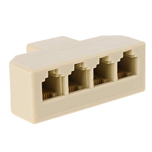 Hattba 1 x RJ11-Splitter, 4-Wege-Adapter, 1 für M auf 4 F RJ-11 6P4C Telefon-Splitter für Festnetztelefon Hattba 1 x RJ11-Splitter, 4-Wege-Adapter, 1 für M auf 4 F RJ-11 6P4C Telefon-Splitter für Festnetztelefon von Hattba