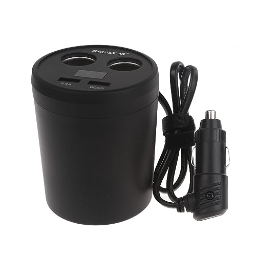 Hattba Doppel-USB-Autoadapter, Steckdosen-Splitter, Handy-Ladeadapter mit LED-Anzeige von Hattba