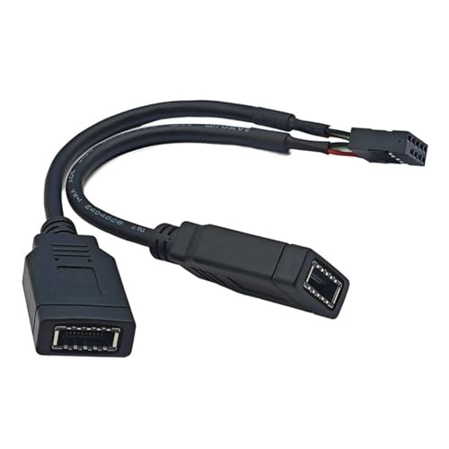 Hattba USB 2.0 9-poliges auf Doppel-Typ-E-Konverterkabel mit Front-Typ-C-Anschluss für verbesserte Motherboard-Kompatibilität von Hattba