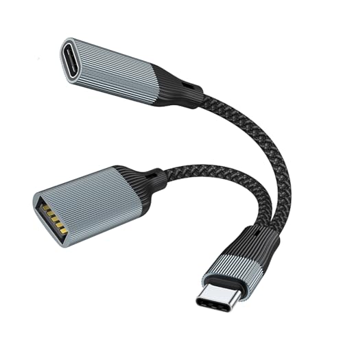 Hattba USB-C-auf-3,5-mm-Kopfhörer- und Ladeadapter, Hi-Fi-Sound für Typ-C-Geräte, Multifunktions-Dongle-Draht, 14 cm Hattba USB-C-auf-3,5-mm-Kopfhörer- und Ladeadapter, Hi-Fi-Sound für Typ-C-Geräte, Multifunktions-Dongle-Draht, 14 cm von Hattba