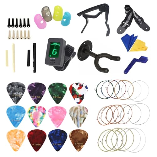 Professionelles Gitarrenzubehör Gitarrenwerkzeug Set inklusive Gitarrenplektren Kapodaster Stimmgerät Saitenkurbel Stegstifte Fingerplektren Professionelles Gitarrenzubehör Gitarrenwerkzeug Set inklusive Gitarrenplektren Kapodaster Stimmgerät Saitenkurbel Stegstifte Fingerplektren von Hattba