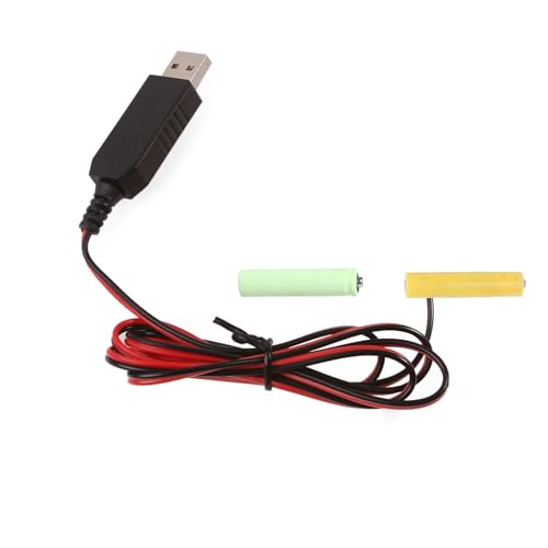 USB 5 V auf 3 V (2 x 1,5 V) LR03 Batterie-Eliminator-Kabel für Fernbedienung Radio LED-Licht von Hattba