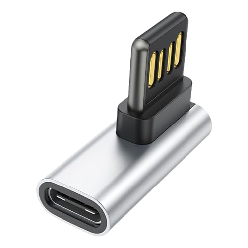 USB auf Typ C rechtwinkliger Adapter, doppelseitiger Einsatz für Smartphones, Tablets, Laptops, kompakt und reisefreundlich von Hattba