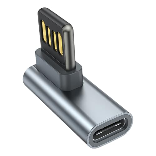 USB auf Typ C rechtwinkliger Adapter, doppelseitiger Einsatz für Smartphones, Tablets, Laptops, kompakt und reisefreundlich von Hattba