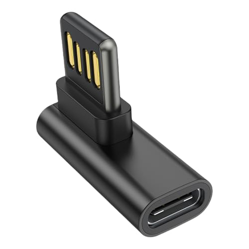 USB auf Typ C rechtwinkliger Adapter, doppelseitiger Einsatz für Smartphones, Tablets, Laptops, kompakt und reisefreundlich von Hattba