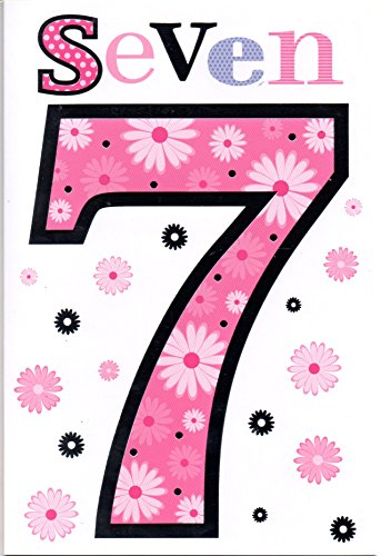 Geburtstagskarte zum 7. Geburtstag für Mädchen zum 7 von Hatty Boots