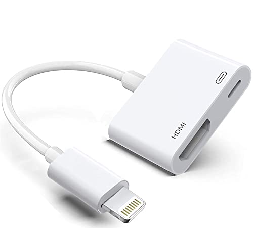 Lightning auf HDMI Digital AV Adapter für iPhone 14/13/12/11/XS/XR/X/8/7/iPad zu TV/Projektor/Monitor, 1080P Sync Bildschirmkabel, MFi-zertifizierter Videokonverter Lightning auf HDMI Digital AV Adapter für iPhone 14/13/12/11/XS/XR/X/8/7/iPad zu TV/Projektor/Monitor, 1080P Sync Bildschirmkabel, MFi-zertifizierter Videokonverter von Hatuge