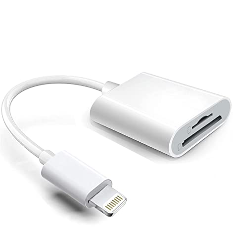 Lightning auf SD & TF Kartenleser Adapter, Apple MFi zertifiziert 2 in 1 Micro SD TF Speicherkarte Dual Slot Dongle Cord für iPhone 14 13 12 11 X XS XR 8 7 Plus, iPad, Plug and Play von Hatuge