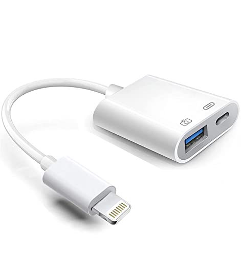 Lightning auf USB Kamera Adapter mit Ladeanschluss, Apple MFi zertifiziertes USB 3.0 OTG Dongle Cord für iPhone 14 13 12 11 X XS XR 8 7, iPad auf USB Flash Drive, Kartenleser, Klavier, U Disk von Hatuge