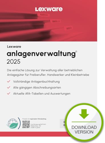 Lexware anlagenverwaltung 2025 Download Jahresversion (365-Tage) | Standard | PC Aktivierungscode per Email von Haufe-Lexware