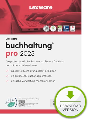 Lexware buchhaltung Pro 2025 (365 Tage)l Buchhaltungs-Software vom Marktführer | PC Aktivierungscode per Email von Lexware