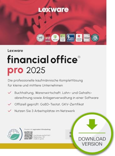 Lexware financial office Pro 2025 (365 Tage)| kaufmännische Komplett-Lösung | PC Aktivierungscode per Email von Lexware