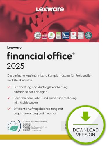 Lexware financial office Basis 2025 (365 Tage) Einfache kaufmännische Komplett-Lösung PC Aktivierungscode per Email von Lexware