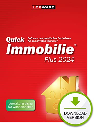QuickImmobilie Plus 2024: Download | Software und praktisches Fachwissen für den privaten Vermieter von bis zu 50 Einheiten | PC Aktivierungscode per Email von Haufe-Lexware