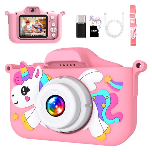 Kinderkamera, Hauibela Kinder Kamera 1080P HD Bildschirm, Digitale kindercamera mit 32 GB TF-Karte, USB-Kartenleser, Digitalkamera Kinder für 3-Jahren Jungen und Mädchen Weihnachten Spielzeug Kinderkamera, Hauibela Kinder Kamera 1080P HD Bildschirm, Digitale kindercamera mit 32 GB TF-Karte, USB-Kartenleser, Digitalkamera Kinder für 3-Jahren Jungen und Mädchen Weihnachten Spielzeug von Hauibela