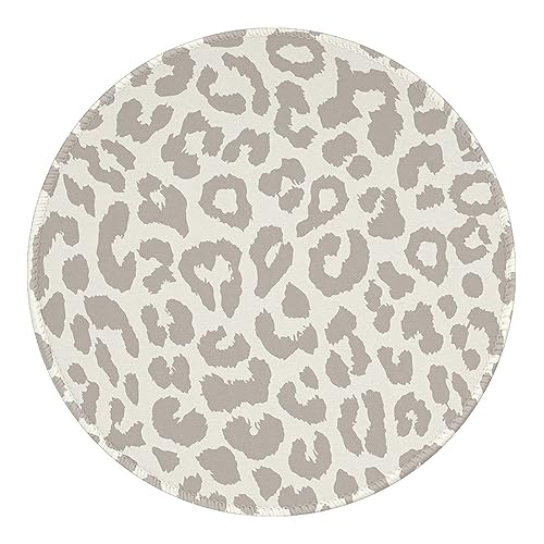 Boho-Leoparden-Mauspad, niedliches rundes Mauspad für Laptop, kabellose Maus, kleines Büro, Computer, Mauspads für Schreibtisch, rutschfeste Gummiunterseite, 20 x 20 cm, Boho-Leopard von Haukea