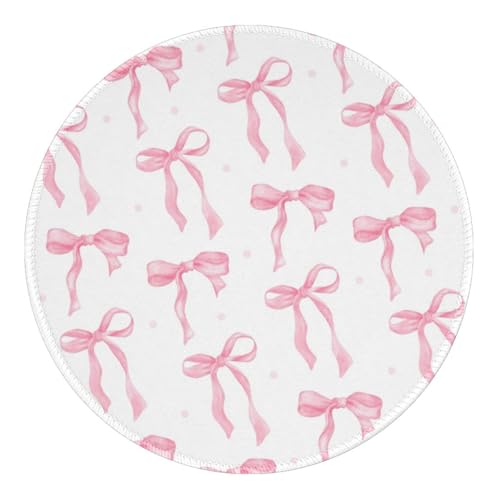 Niedliches rundes Reise-Mauspad, rosa Schleifen, ästhetisches Mauspad für Laptop, kabellose Maus, Kawaii-Bürozubehör, Computer-Mauspads für Schreibtisch, rutschfeste Gummiunterseite, 20 x 20 cm, rosa Niedliches rundes Reise-Mauspad, rosa Schleifen, ästhetisches Mauspad für Laptop, kabellose Maus, Kawaii-Bürozubehör, Computer-Mauspads für Schreibtisch, rutschfeste Gummiunterseite, 20 x 20 cm, rosa von Haukea