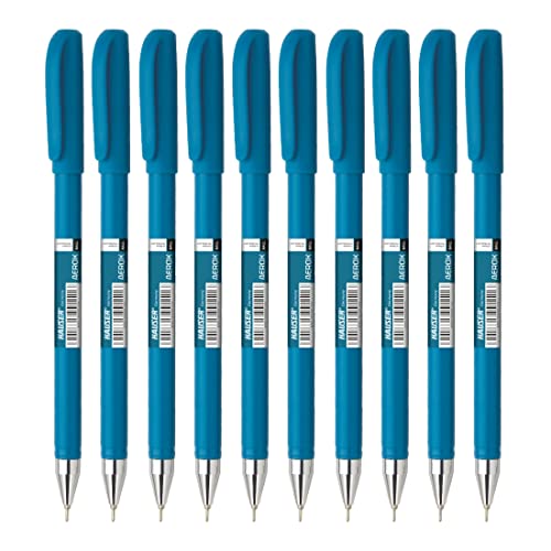 Hauser Aerox Kugelschreiber-Set, 0,6 mm Spitzengröße, leichtes Gehäuse mit komfortablem Griff, niedrigviskose Tinte für schmierfreies, glattes Schreiben, blaue Tinte, Set mit 10 Kugelschreibern von Hauser