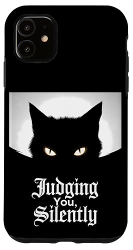 Lustige Katze Urteilt Still Für Männer & Frauen Humor Hülle für iPhone 11 von Haustier Liebhaber Sarkasmus Geschenk Niedlich