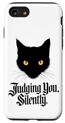 Lustige Katze Urteilt Still Für Männer & Frauen Humor Hülle für iPhone SE (2020) / 7 / 8 von Haustier Liebhaber Sarkasmus Geschenk Niedlich