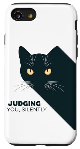 Lustige Katze Urteilt Still Für Männer & Frauen Humor Hülle für iPhone SE (2020) / 7 / 8 von Haustier Liebhaber Sarkasmus Geschenk Niedlich