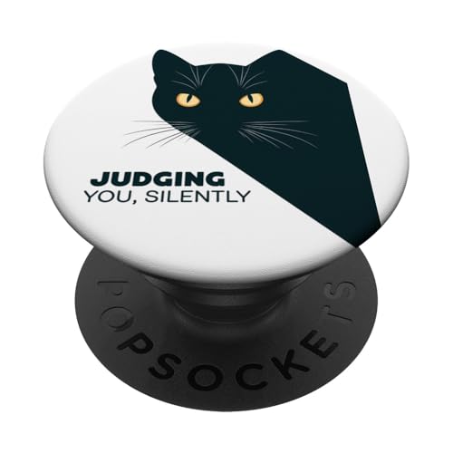 Lustige Katze Urteilt Still Für Männer & Frauen Humor PopSockets Klebender PopGrip von Haustier Liebhaber Sarkasmus Geschenk Niedlich