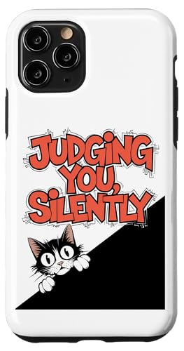 Lustige Katze Urteilt Still Humor Hülle für iPhone 11 Pro von Haustier Liebhaber Sarkasmus Geschenk Niedlich