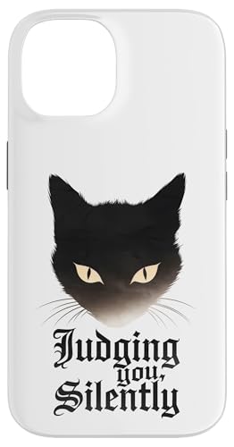 Lustige Katze Urteilt Still Humor Hülle für iPhone 14 von Haustier Liebhaber Sarkasmus Geschenk Niedlich