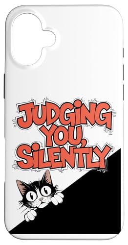Lustige Katze Urteilt Still Humor Hülle für iPhone 16 Plus Lustige Katze Urteilt Still Humor Hülle für iPhone 16 Plus von Haustier Liebhaber Sarkasmus Geschenk Niedlich